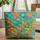 Tropical Hibiscus Beach Lounge Chairs Personalized - Vacation Essentials Quilted Tote Bag - 1