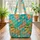 Tropical Hibiscus Beach Lounge Chairs Personalized - Vacation Essentials Quilted Tote Bag - 3