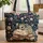 Dragon Antique Books Peonies Vines Berries Flowers Buds - Fantasy Reader Home Decor Gift Quilted Tote Bag - 1