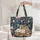 Dragon Antique Books Peonies Vines Berries Flowers Buds - Fantasy Reader Home Decor Gift Quilted Tote Bag - 6