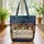 Swirling Foliage Organic Motifs Bookshelf Floral Scene - Book Lover Home Decor Gift Quilted Tote Bag - 3