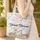 Nuzzling Deer Floral Wreath Frosted Winter Leaves Snowflakes - Winter Gift Quilted Tote Bag - 4