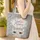 Blue Amber Eye Cat Floral Name Wreath Organic Swirl - Everyday Cat Lover Gift Quilted Tote Bag - 4
