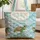Sea Turtles Personalized Name Medallion Ocean Waves Sand - Beach Vacation Gift Quilted Tote Bag - 1