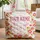 Bunnies Nuzzling Folk Art Flowers Floral Wreath Personalized Gift Quilted Tote Bag - 1