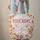 Bunnies Nuzzling Folk Art Flowers Floral Wreath Personalized Gift Quilted Tote Bag - 6