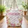 Bunnies Nuzzling Folk Art Flowers Floral Wreath Personalized Gift Quilted Tote Bag - 3