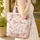 Bunnies Roses Floral Wreath Personalized - Everyday Personal Gift Quilted Tote Bag - 4