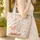 Pink Blue Butterflies Wildflowers Floral Name Garland - Personalized Gift for Her Quilted Tote Bag - 4