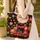 Vintage Sewing Machine Folk Floral Personalized Name - Sewing Enthusiast Gift Quilted Tote Bag - 4