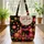Vintage Sewing Machine Folk Floral Personalized Name - Sewing Enthusiast Gift Quilted Tote Bag - 3