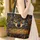 Majestic Wolf Portrait Wooden Sign Foliage - Western Cowboy Nature Lover Gift Quilted Tote Bag - 4