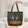 Majestic Wolf Portrait Wooden Sign Foliage - Western Cowboy Nature Lover Gift Quilted Tote Bag - 5