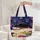 Sleeping Black Cat Books Teacup Night Sky - Cat Lover Book Lover Gift Quilted Tote Bag - 5