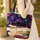 Sleeping Black Cat Books Teacup Night Sky - Cat Lover Book Lover Gift Quilted Tote Bag - 4