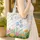 Garden Butterfly Floral Wreath Sky Clouds - Nature Lover Gift for Everyday Use Quilted Tote Bag - 4