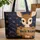 Deer Barn Stars Personalized Name - Rustic Home Decor Gift for Wildlife Lover Quilted Tote Bag - 1