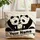 Black and White Pandas Nuzzling Your Name Ribbon - Wildlife Lover Gift Quilted Tote Bag - 1