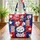 White Bunny Star Bunting Geometric Blocks - Patriotic Lifestyle for Kids Quilted Tote Bag - 3