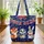 Red Bow White Stars Western Bunting Personalized - Independence Day Gift Quilted Tote Bag - 3