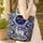 Deer Rococo Floral Damask - Personalized Everyday Keepsake Gift Quilted Tote Bag - 4