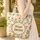 Orange Tulips Bunny Flower Wreath - Home Decor Gift for Gardeners & Plant Lovers Quilted Tote Bag - 4