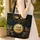 Amber Gold and Blue Eye Cat Face Personal Name - Cat Lover Swirls Celestial Gift Quilted Tote Bag - 4