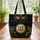 Amber Gold and Blue Eye Cat Face Personal Name - Cat Lover Swirls Celestial Gift Quilted Tote Bag - 3