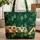 Pine Tree Forest Camping Scene Travel Trailer - Personalized Adventure Gift Quilted Tote Bag - 1