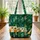 Pine Tree Forest Camping Scene Travel Trailer - Personalized Adventure Gift Quilted Tote Bag - 3