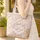 Two Bunnies Nuzzling Wildflowers Name Wreath - Everyday Carry Gift Quilted Tote Bag - 4