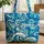 Playful Dolphin Wave Swirls Bubbles Your Name - Ocean Lover Gift for Dolphin Fans Quilted Tote Bag - 1