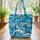 Playful Dolphin Wave Swirls Bubbles Your Name - Ocean Lover Gift for Dolphin Fans Quilted Tote Bag - 3