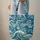 Playful Dolphin Wave Swirls Bubbles Your Name - Ocean Lover Gift for Dolphin Fans Quilted Tote Bag - 6