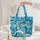Playful Dolphin Wave Swirls Bubbles Your Name - Ocean Lover Gift for Dolphin Fans Quilted Tote Bag - 5