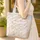 Bunnies Pastel Roses Gilded Medallion - Everyday Tote Gift for Her Quilted Tote Bag - 4