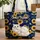 Fluffy White Cat Blue Green Eyes Sunflowers Name Floral Wreath - Cat Lover Everyday Carryall Gift Quilted Tote Bag - 1