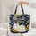 Fluffy White Cat Blue Green Eyes Sunflowers Name Floral Wreath - Cat Lover Everyday Carryall Gift Quilted Tote Bag - 5