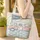 Ditsy Daisies Camper Van Windows Door Name Flag - Road Trip Traveler Vacation Gift Quilted Tote Bag - 4