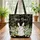 Bunny Lily of the Valley Floral Wreath Your Name - Wildlife Lover Gift for Bunny Lover Quilted Tote Bag - 3