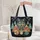 Golden Eye Wolf Portrait Mountains Personal Name - Wildlife Lover Gift Quilted Tote Bag - 5