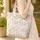 Bunnies Nuzzling Tulip Blooms Floral Wreath - Spring Season Everyday Tote Quilted Tote Bag - 4
