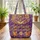 Cat Face Mandala Floral Wreath Leaf Garland - Cat Lover Everyday Lifestyle Home Gift Quilted Tote Bag - 3
