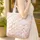 Nuzzling Bunnies Rosebuds Personalized Name Heart - Gentle Wildlife Lover Gift Quilted Tote Bag - 4