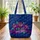 Roses Vines Personalized Ribbon - Botanical Lover Everyday Use Quilted Tote Bag - 3