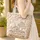 Toile de Jouy Botanical Vines Countryside Cottage Personalized Name - Everyday Carry Gift Quilted Tote Bag - 4