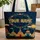 Patterned Tipis Sun Clouds Night Sky Floral Wreath Personalized Name - Home Decor Gift Quilted Tote Bag - 1