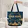Patterned Tipis Sun Clouds Night Sky Floral Wreath Personalized Name - Home Decor Gift Quilted Tote Bag - 5