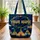 Patterned Tipis Sun Clouds Night Sky Floral Wreath Personalized Name - Home Decor Gift Quilted Tote Bag - 3