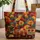 Personalized Vintage Steam Train Autumn Forest - Travel Essentials Gift Quilted Tote Bag - 1